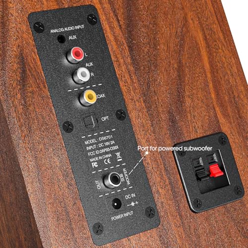 Saiyin Powered Bluetooth Bookshelf Speakers | 40W*2, 4 Inch Woofer, Bluetooth/Optical/Auxiliary/RCAInputs,Sub Out, TV/Turntable/Record Player/PC/Computer - size: 4 Inch Woofer