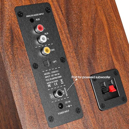Saiyin Powered Bluetooth Bookshelf Speakers | 40W*2, 4 Inch Woofer, Bluetooth/Optical/Auxiliary/RCAInputs,Sub Out, TV/Turntable/Record Player/PC/Computer - size: 4 Inch Woofer