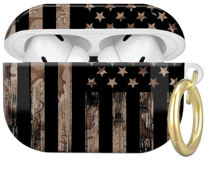 Compatible with AirPod Pro 2nd//1st Generation Case Cover with Key Chain,Full Protective Shockproof Wireless Headphone Case for Airpod Pro 2023/2022/2019(Camouflage American Flag) - color: Camouflage American Flag