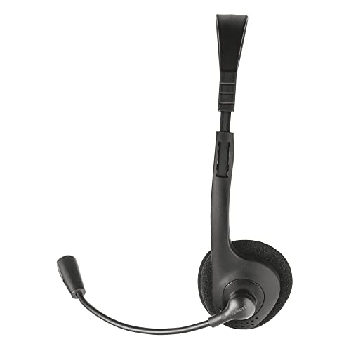 Trust Primo Chat On Ear Wired Headset for PC and Laptop, Black | Lightweight and adjustable design, 3.5 mm cable of 1.8 m