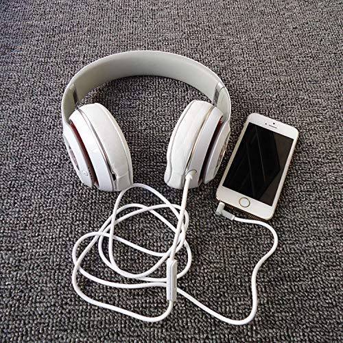 Replacement Audio Cable Cord Wire with in-line Microphone and Control Compatible with Beats Headphones Solo, Studio, Pro, Detox, Wireless, Mixr, Executive Headphones (White) - color: White