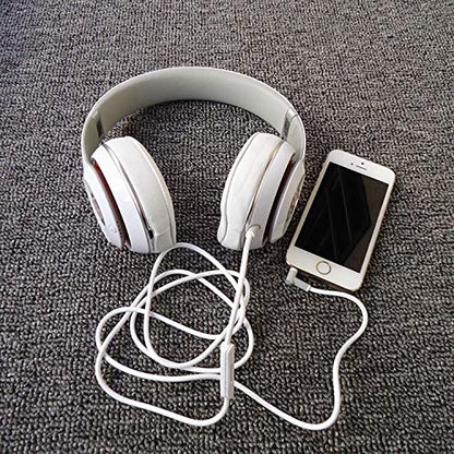 Replacement Audio Cable Cord Wire with in-line Microphone and Control Compatible with Beats Headphones Solo, Studio, Pro, Detox, Wireless, Mixr, Executive Headphones (White) - color: White