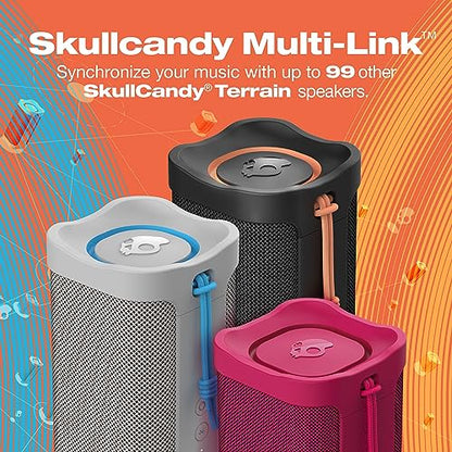 Skullcandy Terrain Mini Wireless Bluetooth Speaker - IPX7 Waterproof Portable Speaker with Dual Custom Passive Radiators, 14 Hour Battery, Nylon Wrist Wrap, & True Wireless Stereo (Green)