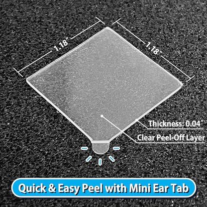 FOROOMACO Mini Ear Double-Sided Mounting Squares for Acoustic Foam, 300 Pcs | Pre-cut 1.18 in foam mounting tape squares with easy-peel tabs for acoustic foam, foam boards, signs and light decor