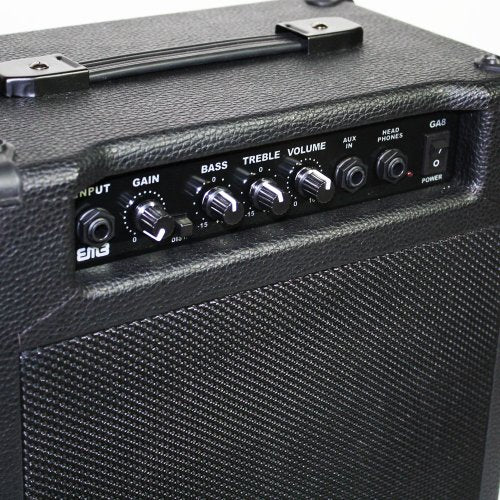 EMB 8" Pro Portable Guitar Amplifier Speaker with Built in 300W Amplifier with Gain, Bass, Tremble and Volume knobs 1/4" inputs for Aux, Input and Headphones
