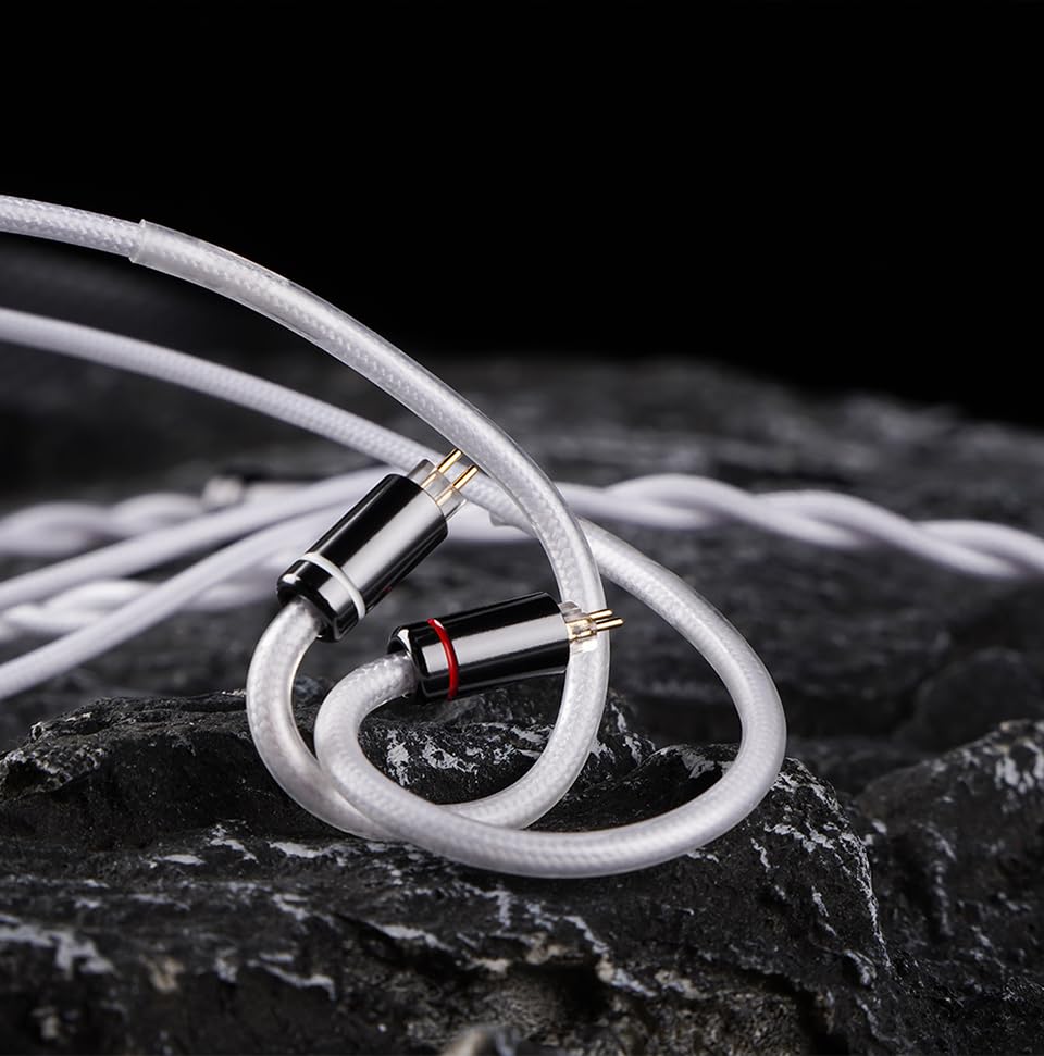NICEHCK SnowWings 3.5mm Single-Ended MMCX 7N OCC Gold Plated IEM Cable | MMCX connector terminal fits all mainstream MMCX interface in-ear monitors