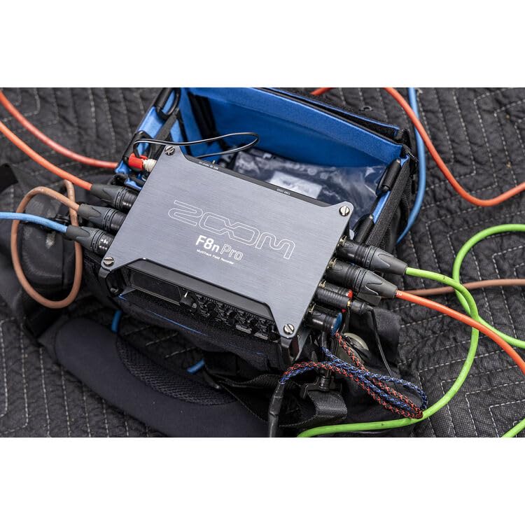 Zoom F8n Pro Professional Field Recorder/Mixer, Audio for Video, 32-bit/192 kHz Recording, 10 Channel Recorder, 8 XLR/TRS Inputs, Timecode, Ambisonics Mode, Battery Powered Bundle