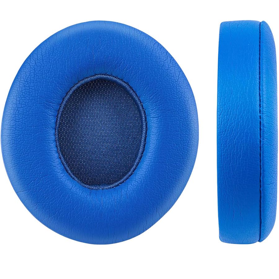 Replacement Ear Pads for Solo 3 Headphones Over-Ear Headphones, Earpads with Soft Protein Leather, Noise Isolation Memory Foam（solo3-Blue） - color: solo3-Blue