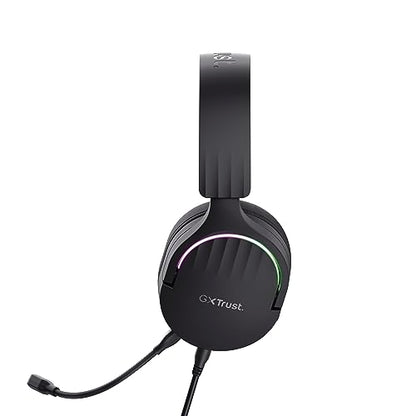 Trust Gaming GXT 490 Fayzo USB Gaming Headset 7.1 Surround Sound, 50mm Drivers, 85% Recycled Plastics, RGB Over-Ear Wired Headphones, with Noise Cancelling Microphone for PC PS5 - Black - color: Black, style: USB 7.1 Surround Sound