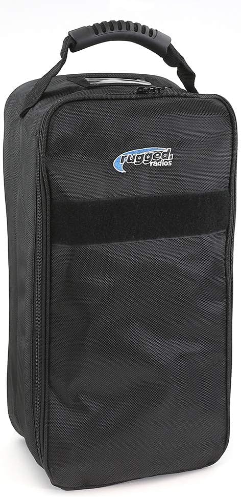 Rugged Radios Four-Headset Carrying Bag for Aviation & Racing Headsets | Fits Four Headsets or Additional Gear - Foam-Padded Interior, 3 Adjustable Dividers, Label Window & Hook-and-Loop Patch Strip