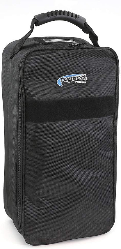 Rugged Radios Four-Headset Carrying Bag for Aviation & Racing Headsets | Fits Four Headsets or Additional Gear - Foam-Padded Interior, 3 Adjustable Dividers, Label Window & Hook-and-Loop Patch Strip