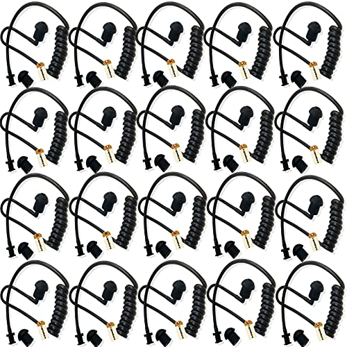 Lsgoodcare 20Pcs Replacement Covert Acoustic Air Coil Audio Tube Earbuds Black Compatible with Motorola Kenwood Icom Yaesu Acoustic Coil Tube Earpiece Headset - color: 20Pcs