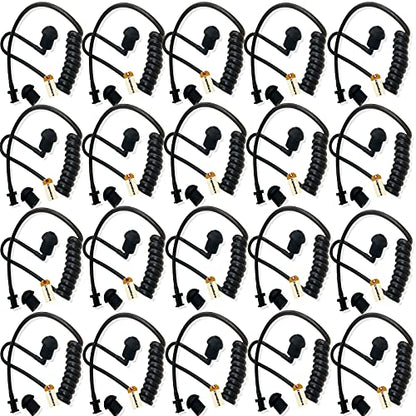 Lsgoodcare 20Pcs Replacement Covert Acoustic Air Coil Audio Tube Earbuds Black Compatible with Motorola Kenwood Icom Yaesu Acoustic Coil Tube Earpiece Headset - color: 20Pcs