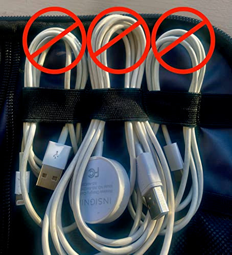 USB Cable Organizer Pouches, Color Coded Travel Cable Management Bags, 10 Pack