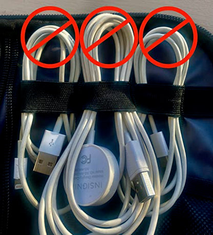 USB Cable Organizer Pouches, Color Coded Travel Cable Management Bags, 10 Pack