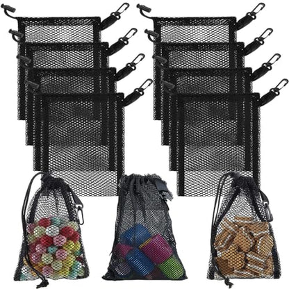 10PCS Mesh Drawstring Bags With Clips,5.9x7.9Inch Portable Nylon Storage Bags with Sliding Drawstring for toy, Sports Storage, Diving, Outdoor Activities Travel Kitchen - size: 5.9x7.9Inch