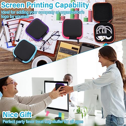 Sweetude 30 Sets Portable Earbud Case Pouch for USB-c Wired Ear Buds Square EVA Earphone Holder Pocket Earphone Cell Phone Accessories Memory Card Organizer Travel Case for Earphones and Earplugs