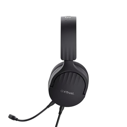 Trust Gaming GXT 489 Fayzo Gaming Headset for PC, PS5, PS4, Xbox Series X|S, Switch, Mobile, 3.5 mm Jack, 85% Recycled Plastics, Over-Ear Wired Headphones with Noise Cancelling Microphone - Black - color: Black, style: 3.5mm