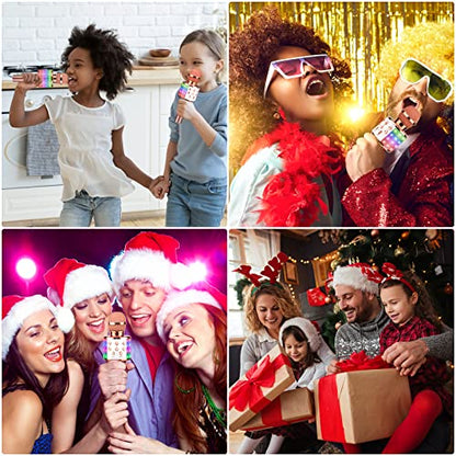BlueFire 4 in 1 Karaoke Wireless Microphone with LED Lights, Portable Microphone for Kids, Great Gifts Toys for Kids, Girls, Boys and Adults (Pink) - color: Pink