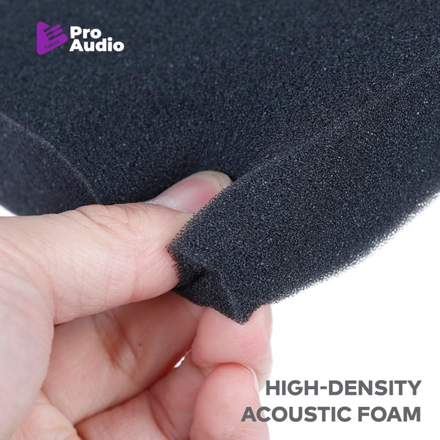 Focus Pro Audio Large Studio Monitor Isolation Pads for 8-Inch Speakers (Pair) - High-Density Acoustic Foam Panels for Sound Noise and Echo Reduction