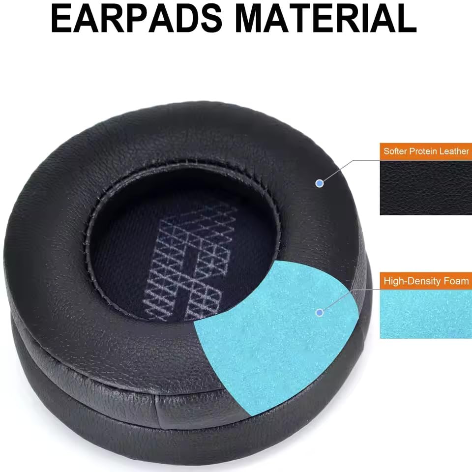 Live 400 BT Earpads - live400 Replacement Ear Pads Cover Cushions Foam Compatible with JBL Live 400BT On-Ear Wireless Headphones,High-Density Noise Cancelling Foam,Softer Leather - Black