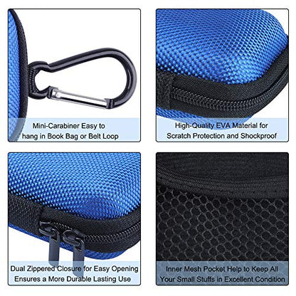 Electronic Organizer Case, Portable Clamshell Headphones Cover, Storage Bag - color: Blue