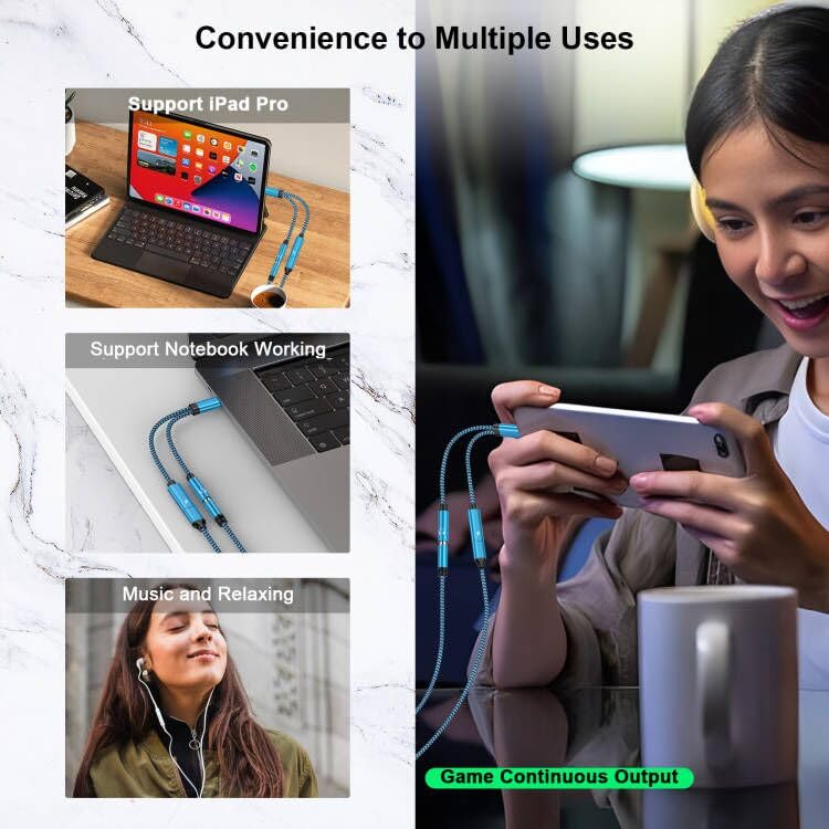 Pixel 10a 9 USB C to 3.5mm Headphone Charger Adapter for Google Pixel 10Pro | 9 Pro XL 8 7,Samsung Galaxy S26Ultra S25FE A16 A54 S24,iPhone 17e 16,2in1 Type C to Aux Audio Jack Fast Charging Dongle Cable