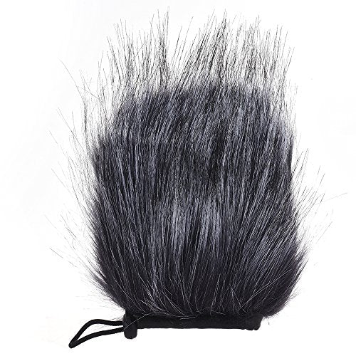 Fydun EYM24 Microphone Windscreen Artificial Fur Muff Wind Cover Grey White for Video Mic Pro