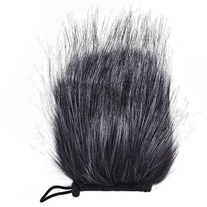 Fydun EYM24 Microphone Windscreen Artificial Fur Muff Wind Cover Grey White for Video Mic Pro