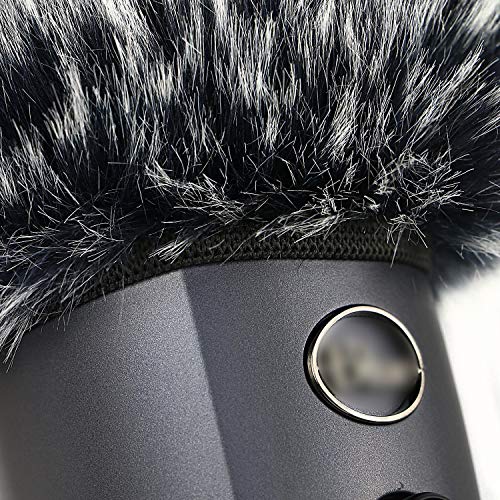 YOUSHARES Microphone Furry Windscreen Muff - Mic Wind Cover Fur Pop Filter as Foam Cover Compatible with Blue Yeti Nano