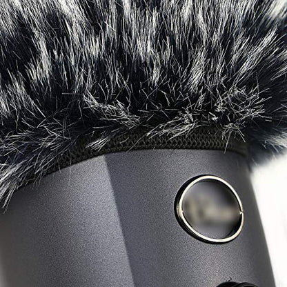 YOUSHARES Microphone Furry Windscreen Muff - Mic Wind Cover Fur Pop Filter as Foam Cover Compatible with Blue Yeti Nano