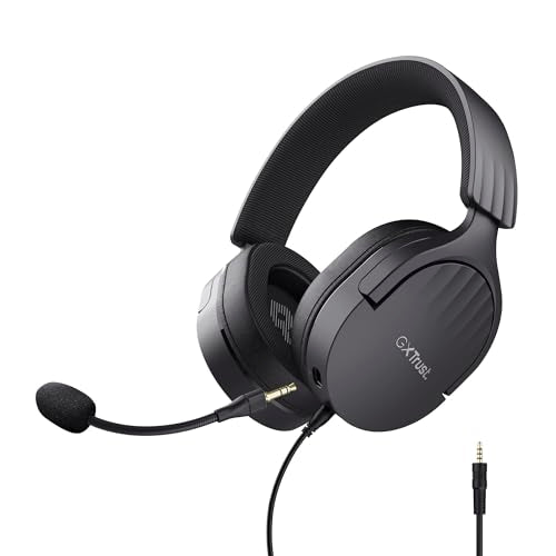 Trust Gaming GXT 489 Fayzo Gaming Headset for PC, PS5, PS4, Xbox Series X|S, Switch, Mobile, 3.5 mm Jack, 85% Recycled Plastics, Over-Ear Wired Headphones with Noise Cancelling Microphone - Black - color: Black, style: 3.5mm