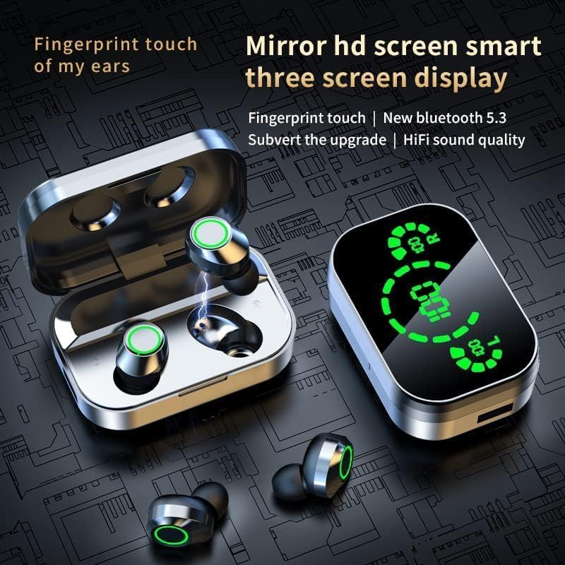 TWS True Wireless Earbuds Bluetooth In-Ear Headphones Waterproof Blue Tooth Ear Buds Wireless Earphones for iPhone Android Phones Invisible Mini Small Earbuds Wireless Bluetooth for Small Ear Canal