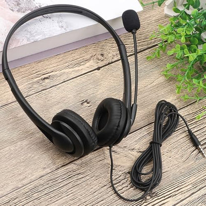 On Ear Corded Headphones with Built in Microphone 3.5mm Connection Comfortable for Music Calls Learning and Office Use