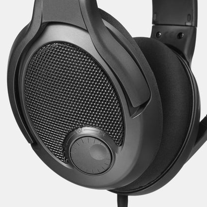 DROP PC38X Gaming Headset – Open-Back Over-Ear Design with Noise-Cancelling Mic, Velour Earpads – Compatible with PC, PS5, PS4, Xbox, Switch, Mobile – Black - color: Black, style: PC38X