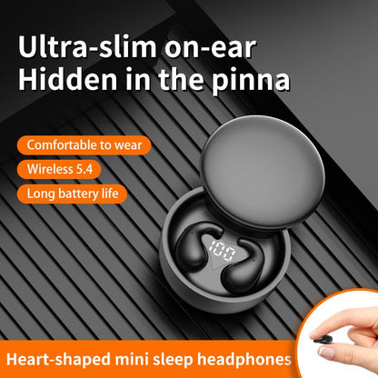 Mini Invisible Earbuds Bluetooth 5.4,Sleep Earbuds for Side Sleepers, Mini Noise Blocking Sleep Earphones,Sleep Friendly Side Sleeping Earphones, for Work (Black) - color: Black