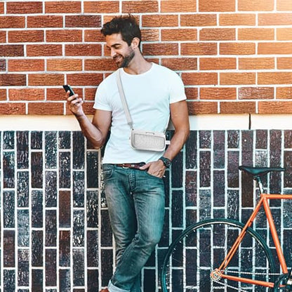 co2CREA Soft Silicone Case for Bose SoundLink Flex Bluetooth Speaker, White | Adjustable Shoulder Strap, Crossbody Carrying, Aluminum Carabiner, Lightweight - color: White Smoke Case
