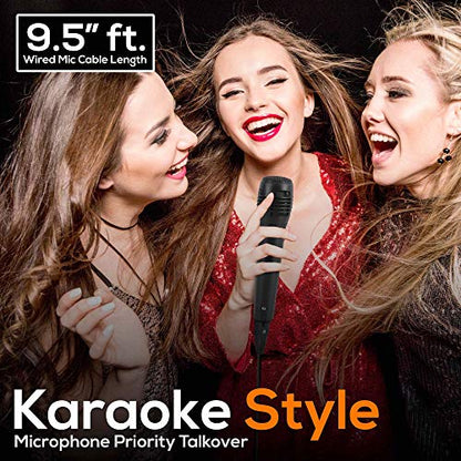 Portable Bluetooth PA Speaker System-800W Outdoor Bluetooth Speaker Portable PA System w/Microphone in, Party Lights, MP3/USB SD Card Reader, FM Radio, Rolling Wheels-Mic, Remote-Pyle PPHP122SM.5
