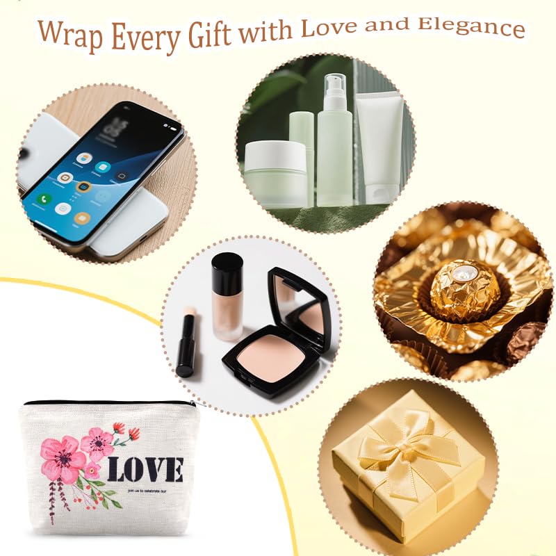 Engagement Wedding Party Makeup Bags Celebrate Bridal Shower Toiletry Bag Friends Bridesmaid Gifts from Bride Marriage Favor Bags Pouch Newlywed Supplies Greeting Bag for Wedding Guest Souvenir Gifts - color: Wedding Favor Makeup Bags