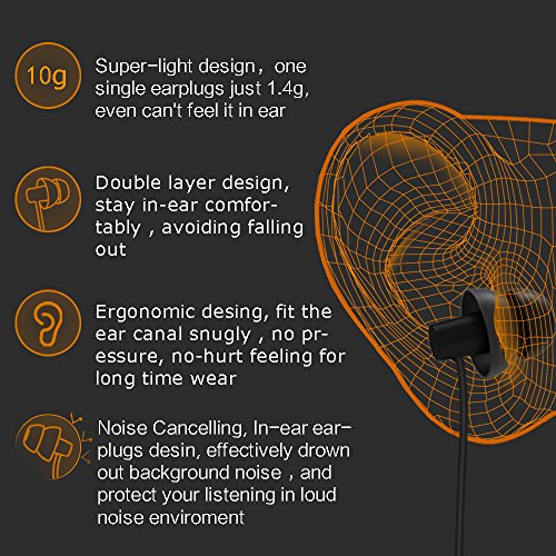 Sleep Headphones, MAXROCK Ultra Soft Comfortable In-ear Earphones w Mic and Volume Control Sound Blocking Earplugs Earbuds for Sleeping, Snoring, Bedtime, Relaxation, Air Travel, Insomnia & Meditation - color: Black with Volume Control