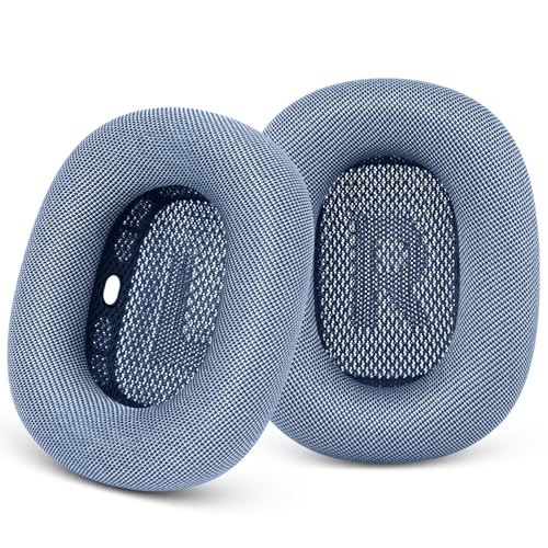 GEVO Upgraded Ear Cushions Replacement Earpads for AirPods Max 1 & 2 Headphones, Mesh Fabric Ear Pads Ear Covers Cups with Memory Foam and Magnet for AirPods Max 1 & 2 (Sky Blue) - color: Sky Blue