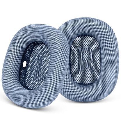 GEVO Upgraded Ear Cushions Replacement Earpads for AirPods Max 1 & 2 Headphones, Mesh Fabric Ear Pads Ear Covers Cups with Memory Foam and Magnet for AirPods Max 1 & 2 (Sky Blue) - color: Sky Blue