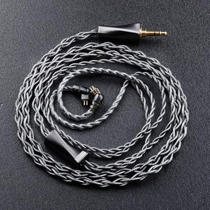 FAAEAL 컴포지트 다이어프램 인이어 모니터 헤드폰, HiFi 유선 이어버드, QDC-2PIN 탈착식 실버 도금 IEM 케이블 KZ ZSN ZS10 PRO TRN MT1 헤드폰 3.5mm 1.3m(4피트) 호환
