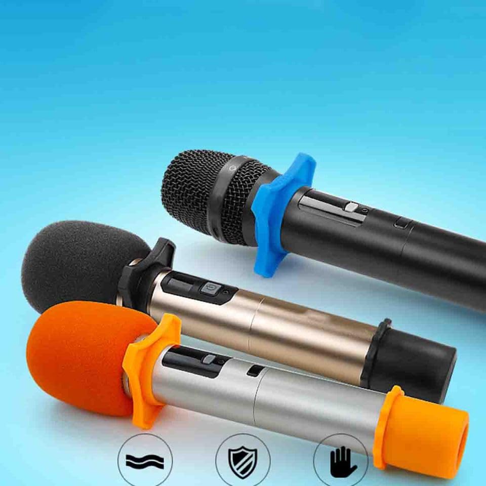 5PCS Mic Anti-Rolling Ring Handheld Microphone Protection Silicone Ring for KTV, Interviews, On Performance