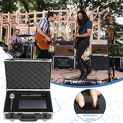 14 Inch Hard Shell Carrying Case | Ideal for Wireless Mic System Storage & Camera Gear Transportation with Customizable Pre-Diced DIY Foam - size: Inner：13.6''X 9.6''X 4.6''