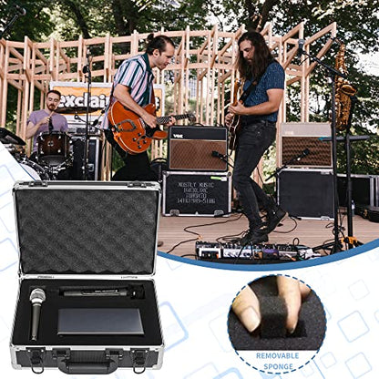 14 Inch Hard Shell Carrying Case | Ideal for Wireless Mic System Storage & Camera Gear Transportation with Customizable Pre-Diced DIY Foam - size: Inner：13.6''X 9.6''X 4.6''