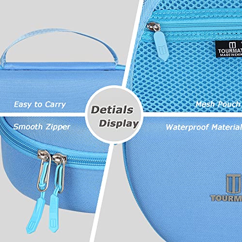 Tourmate Hard Travel Case for Philips K4206 Kids Wireless On-Ear Headphones/iClever HS19 Kids RORSOU R10 On-Ear Headphones, Protective Carrying Storage Bag (Blue, Case Only) - color: Blue