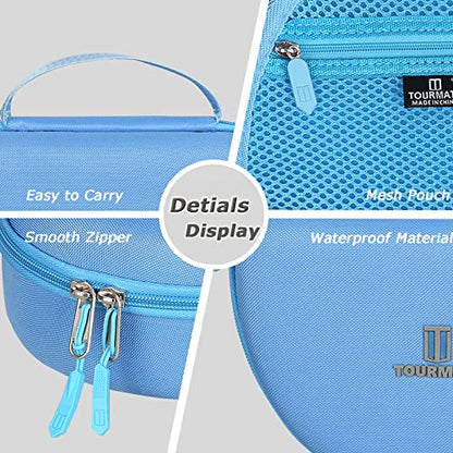 Tourmate Hard Travel Case for Philips K4206 Kids Wireless On-Ear Headphones/iClever HS19 Kids RORSOU R10 On-Ear Headphones, Protective Carrying Storage Bag (Blue, Case Only) - color: Blue