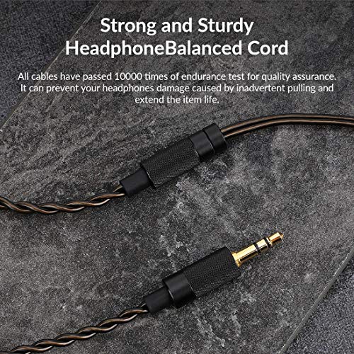 Hidizs BL4.4 Replacement Audio Upgrade Cable, Detachable Earphone Cable 4.4mm Plug Headphone Balanced Cord- 2 Pin 0.78mm IEM Cable for MS4 MS2 MS1 KZ ES4 ZSR ZST ZSR ED16 ZS10 Headphones (4.4mm) - size: 4.4MM