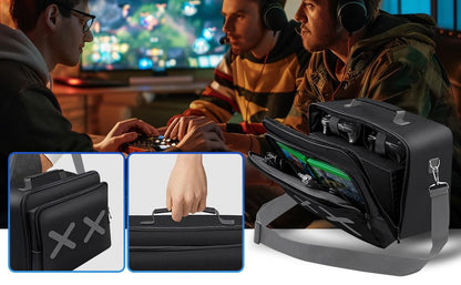 Travel Case Bag Carrying Case Game Storage Bag Protective Case for Xbox Series X Console/Controller/Cables/Multiple Pockets for Gaming Accessories